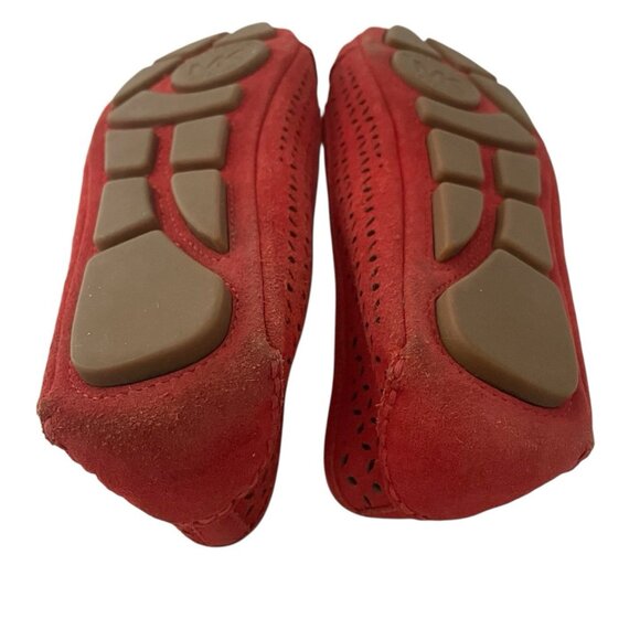 Michael Kors Womens Ballet Flats Size 6 Suede Leather Perforated MK Logo - Picture 6 of 9